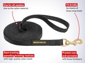 Training and Tracking Nylon Dog Leash Training and Tracking Nylon Dog Leash