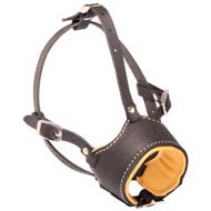 Obedience Training Leather Dog Muzzle with Opened Nose Obedience Training Leather Dog Muzzle with Opened Nose