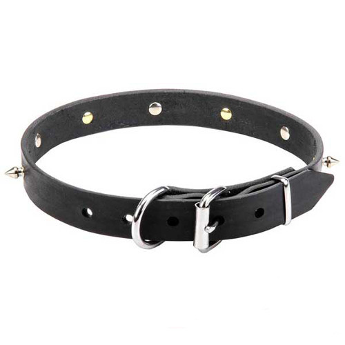 Easy adjustable pure leather dog collar