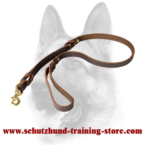 Double handle 2024 leather dog leash